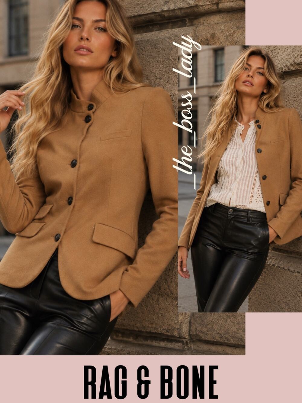 Rag & Bone Slade Wool Blazer 100% wool tailored Japanese Wool jacket Camel